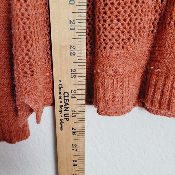 Billabong Sz Med Acrylic Wool Blend Vtg Burnout Sweater Multi Knit Rust Orange - Picture 6 of 8